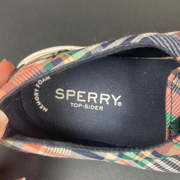 Sperry Shoes Women's Size 7 Top-Sider Plaid Boat Memory Foam Comfort Casual - Picture 2 of 7